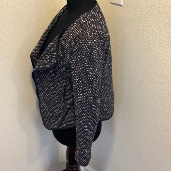 Derek Lam 10 Crosby 8 Navy Red Cardigan Jacket Cotton Tweed Size 2 - Picture 5 of 11